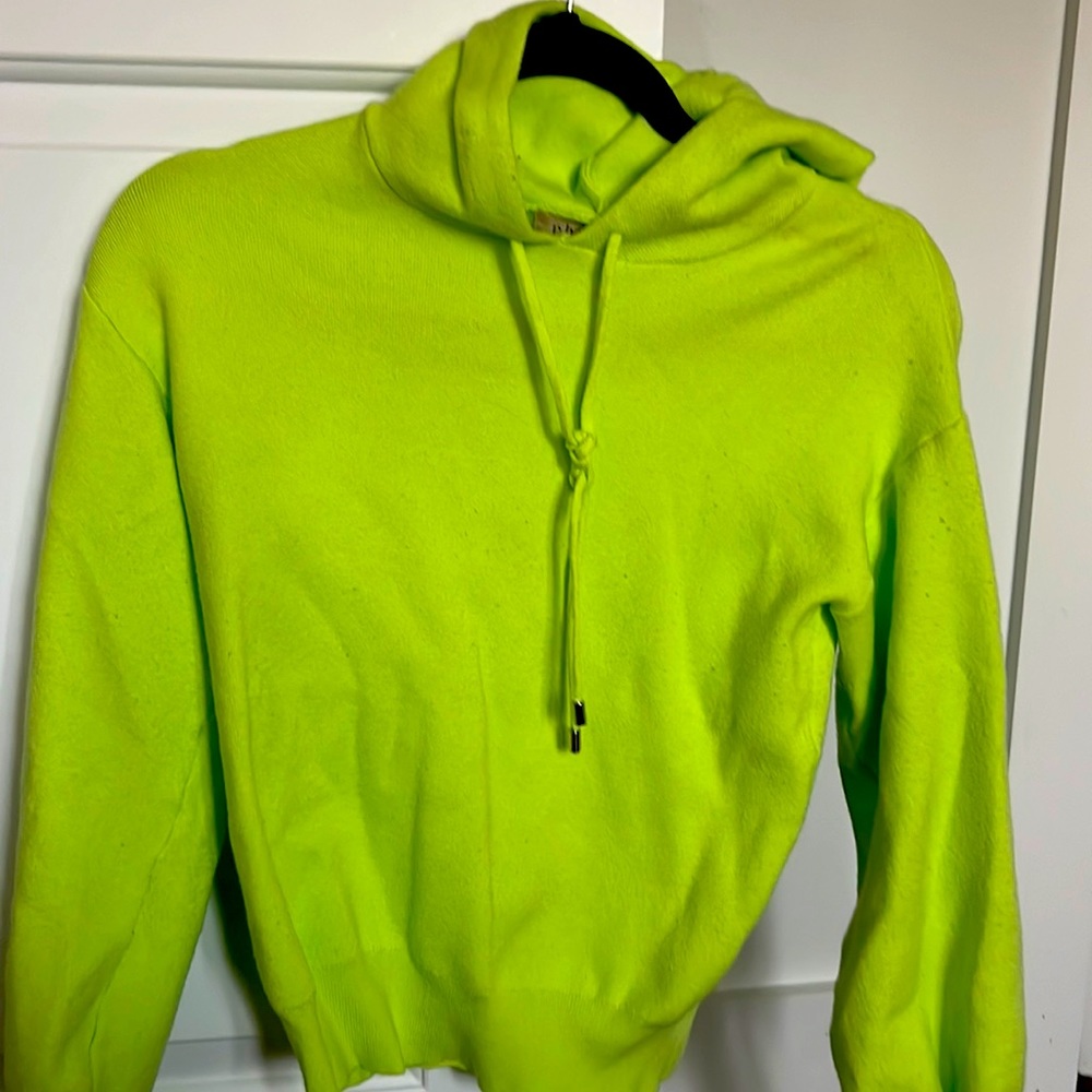 Philosophy, hooded sweatshirt, lime, green, soft, material, size extra small